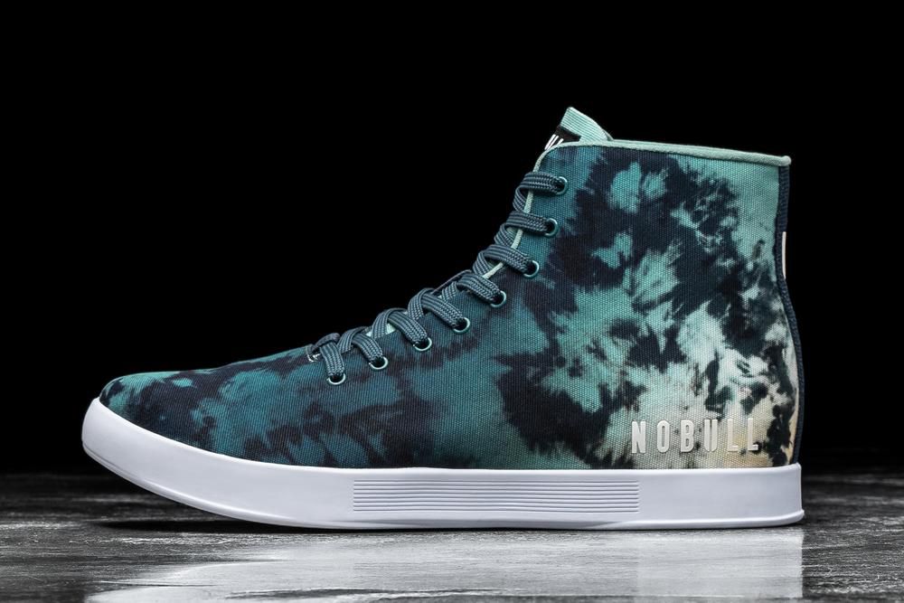 NOBULL Men's High-Top Teal Tie-Dye Canvas Training Shoes - Teal Tie-Dye - Ireland (9462GCEUO)